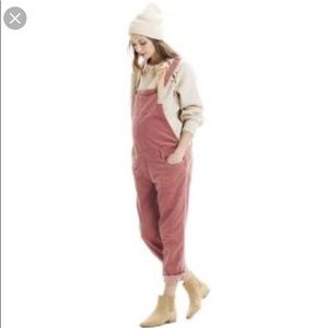 Hatch Collection Cord Overalls Rose/Pink